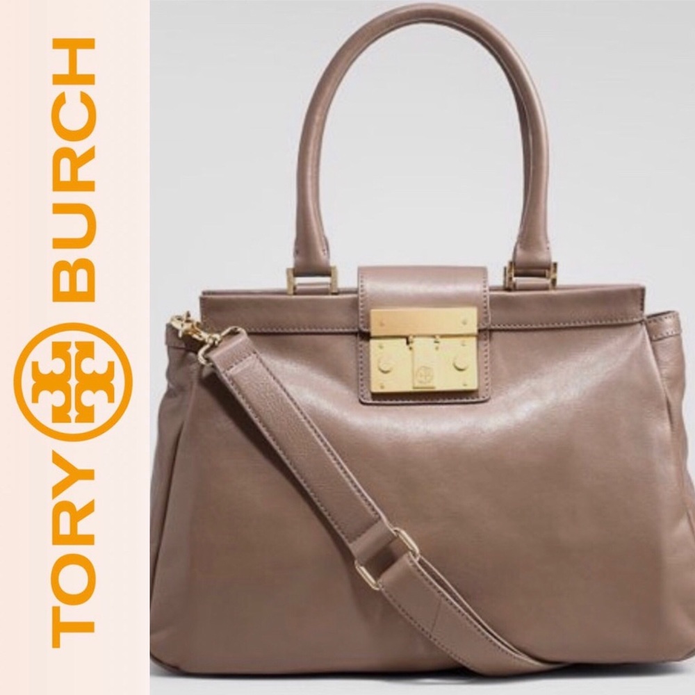 Tory Burch Norah Large Satchel - Elephant Gray